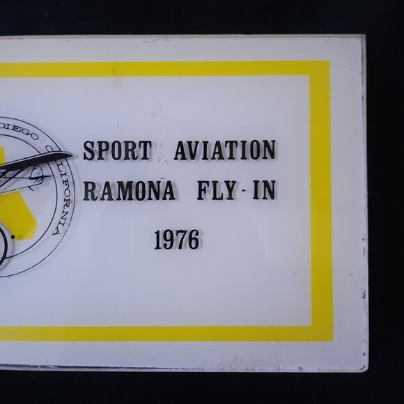 Vintage Rare 1976 Sport Aviation Ramona Fly-In Plaque Sign 14 San Diego CA EAA - Picture 2 of 6
